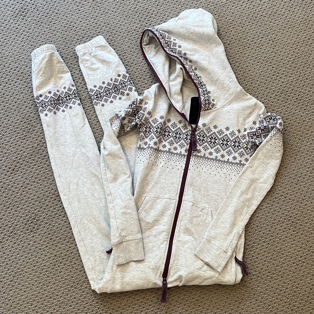 Onepiece of Norway Gray and Purple fitted Onesie